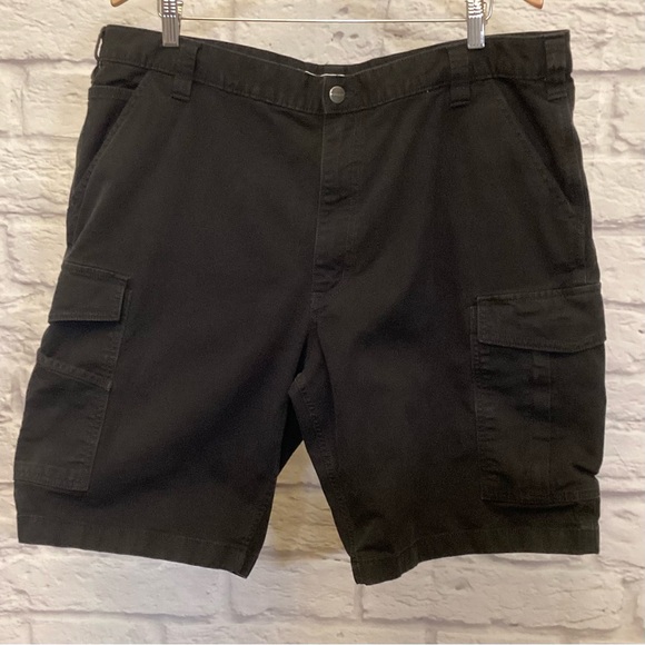 Carhartt 42 Rugged Flex Relaxed Fit Canvas Cargo Work Shortss Black 103542 - Picture 1 of 10